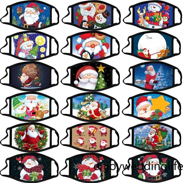 

christmas calico mask anti-fog washable cotton masks color christmas mask cartoon face mask party masks fashion design facemasks