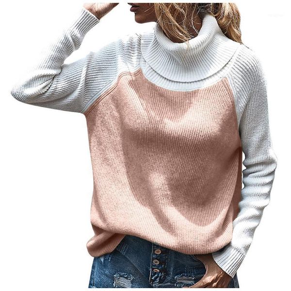 

#45 knitwear turtleneck autumn winter sweaters women neon color long sleeve jumpers fashion 2021 casual basic slim pullover1, White;black