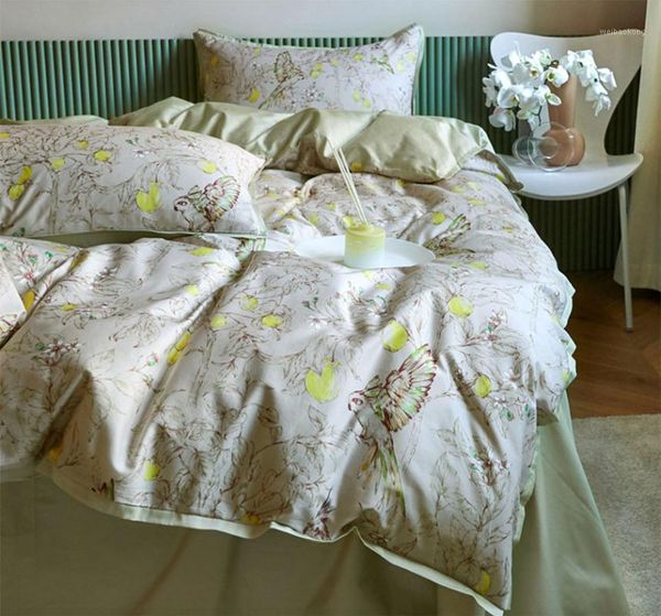 

trend pastoral bird bedding set adult,full  king 60s cotton retro double home textile bed sheet pillow case quilt cover1