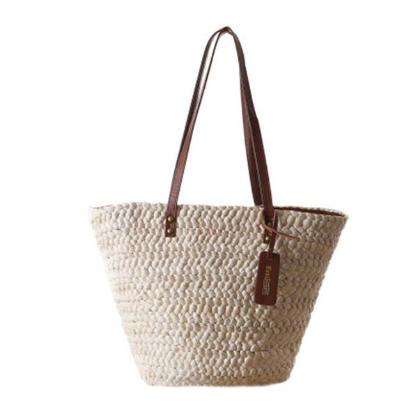 

women bohemian handbag lady summer beach straw bags female weave shopping shoulder bag large handmade casual simple bag ss3030