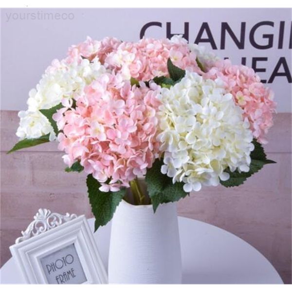 

head 47cm artificial hydrangea fake flower silk single real touch hydrangeas for wedding centerpieces home party decorative flowers