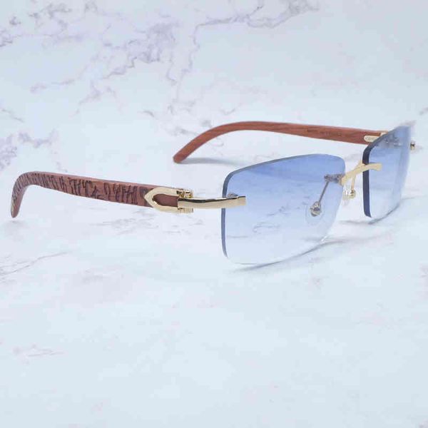 

2022 factory wholesale model vintage rimless wood sunglass men eyewear buffs eyeglasses for driving traveling accessories shades ossu sungla, White;black