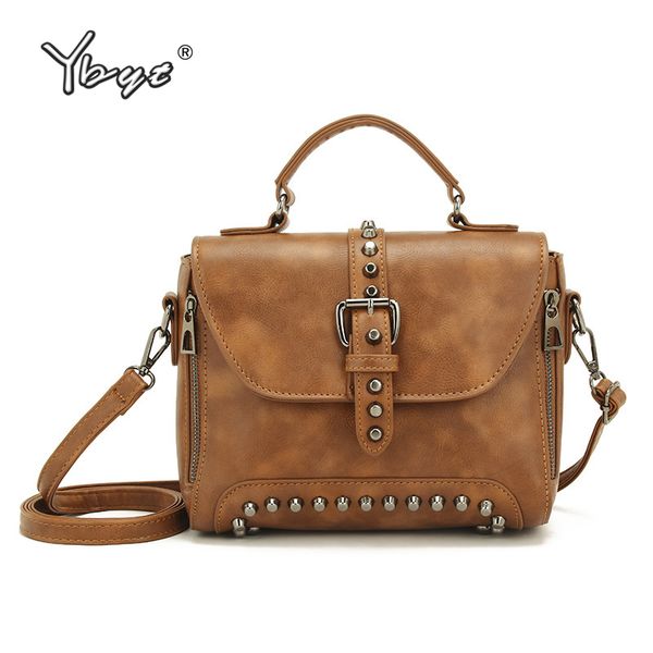 

vintage casual rivet bag shopping pack small women satchel zipper decorative ladies pu leather shoulder messenger crossbody bags