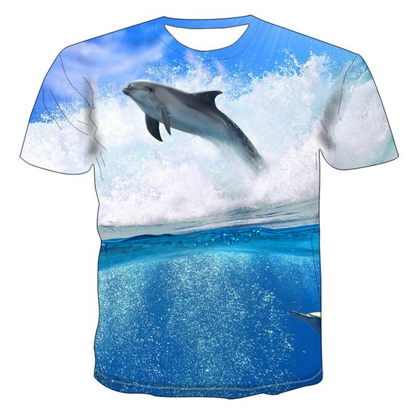 

dolphin graphic fishing summer 3d print shirts horror hippie horror men clothing
