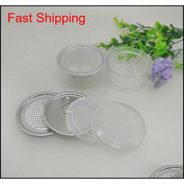 

100ml 67*30mm pet plastic jar with metal lid container food herb storage box food jars transparent food sealed b qylsfe bdenet