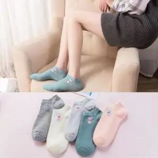 

rfsai korean spring and summer boat cotton socksstudent boat socks thin shallow tube short mouth women's style casual cotton socks k2en, Black