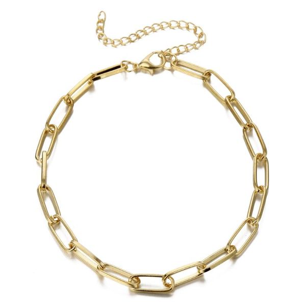 

chokers trendy female pendant gold color link chain choker necklace for women girl metal jewelry accessory gift party wholesale, Golden;silver