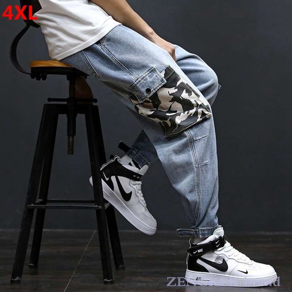 

trendy brand men's pants youth korean version trend autumn new blue harem pants jeans men loose ankle-lenth pants
