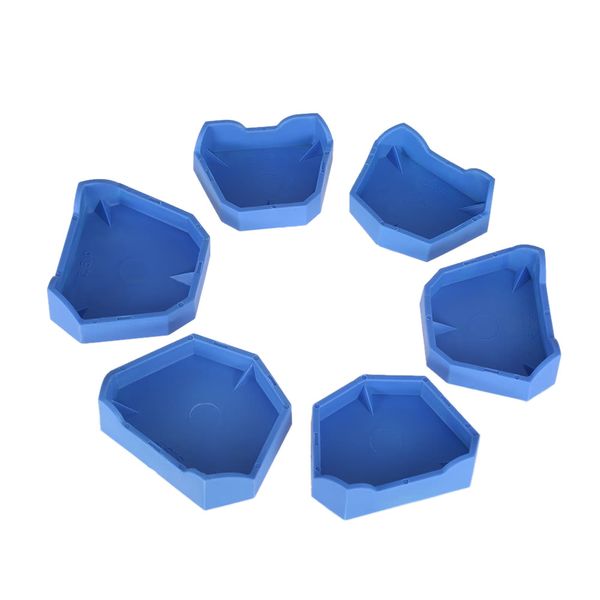 

6pcs dental model base set dental lab former base kit dental mold plaster base large middle small size blue