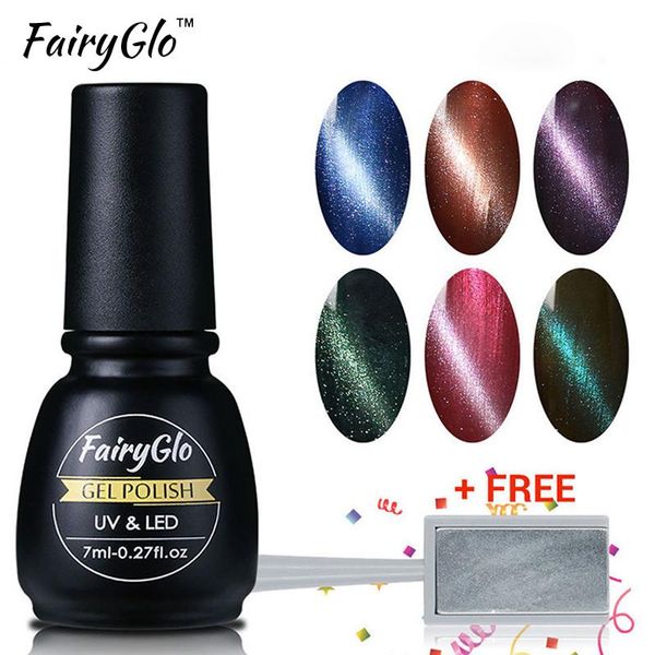 

nail art kits fairyglo set 1pcs magnets stick+6pcs cat eyes gel polish sets mystery varnishes soak off uv tool kit