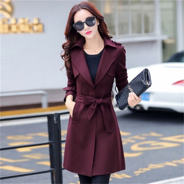 

2021 new preto do sexo primavera outono europeu trench coat para como mulheres plus size feminino bluso 5xl fy270 ksg5, Tan;black