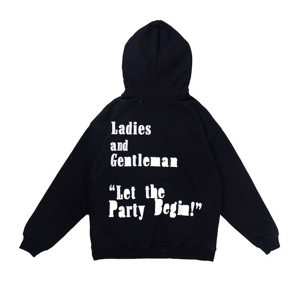 

21fwss fleeces foaming print hoodie men women couples 100% cotton hoodies hip-hop high street hooded sweatshirt, Black