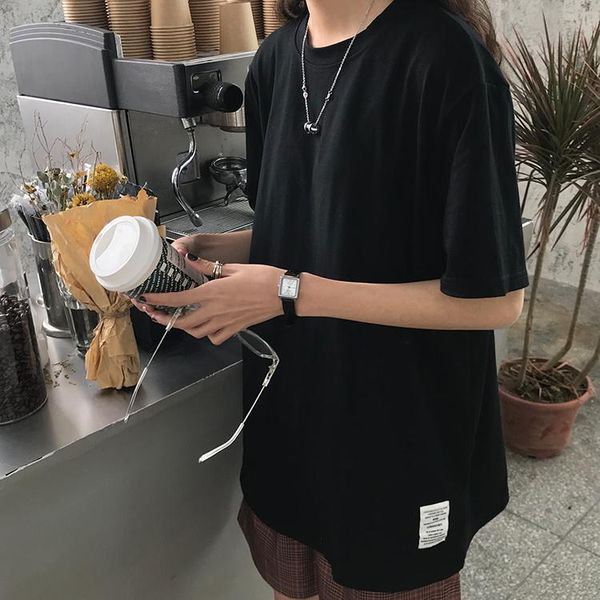 

spring 2020 summer t shirt women clothes harajuku korean style fashion personality letter patch friends vintage tshirt women, White