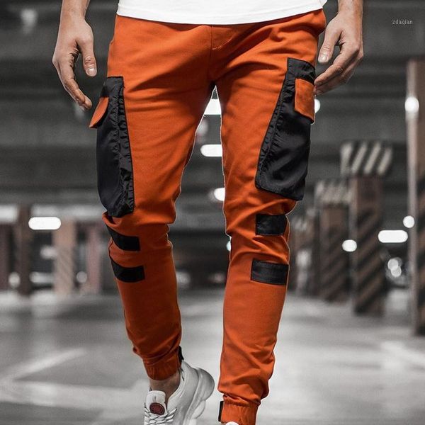 

men's pants fashion 2021 sweatpants streetwear men multi pockets cargo hip hop harem joggers sport track long trousers1, Black