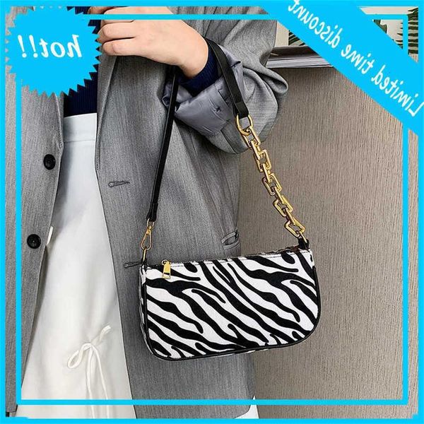 

luxury design gold chain baguette women shoulder bags 2020 new fashion zebra leopard handbags ladies casual totes female purses