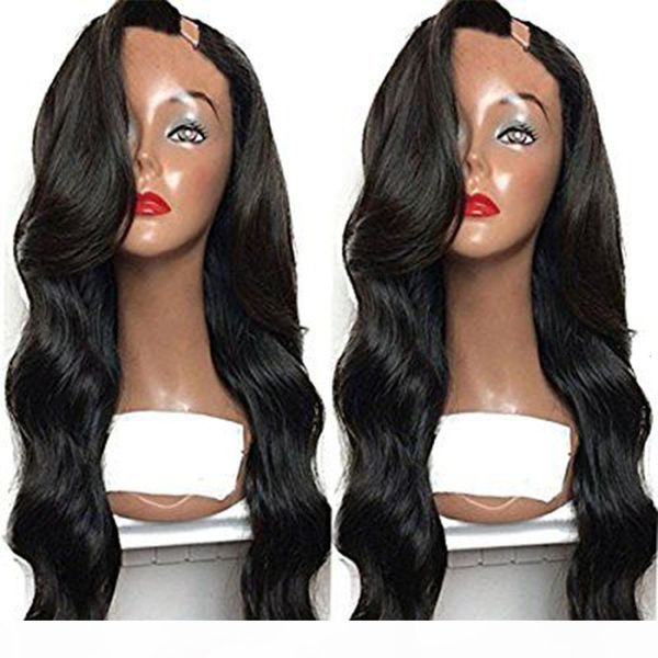 

mstoxic u part wig human hair wig for black women remy brazilian body wave wig, Black;brown