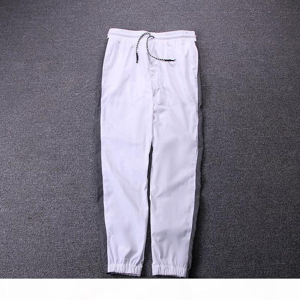 

reflective sweatpants men clothes 2018 couple style hip hop streetwear track pants elastic waist fashion joggers trousers women, Black