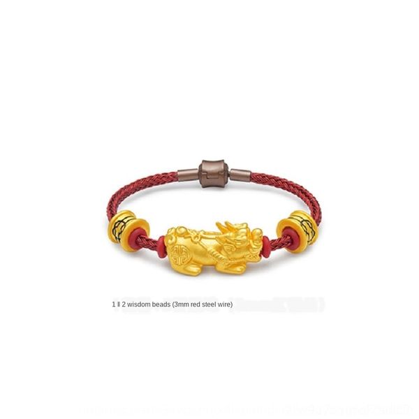 

xky7i plated transfer copper yellow tattoo 3d hard accessories plated women's bracelet red hand string pearl gold braceletbracelet gold, Golden;silver