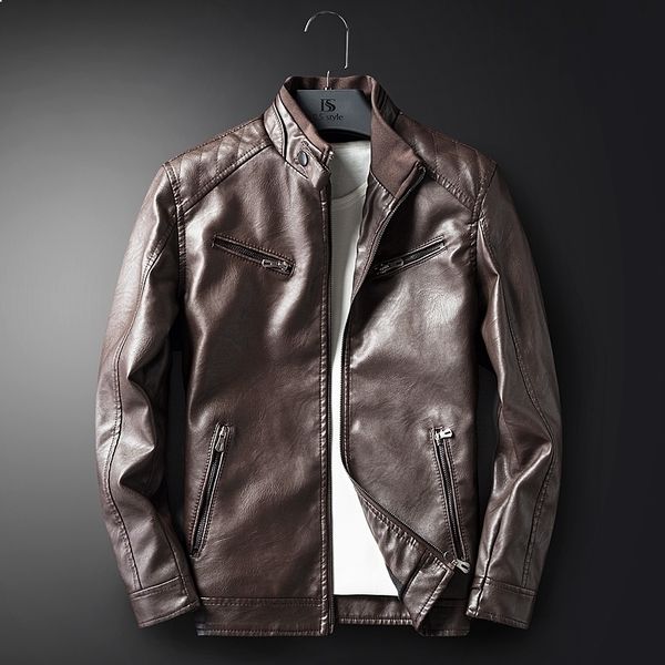 

autumn new 2021 spring for men from occasional pu leather jacket asian size mode jackets drop shipping k200 788z, Black