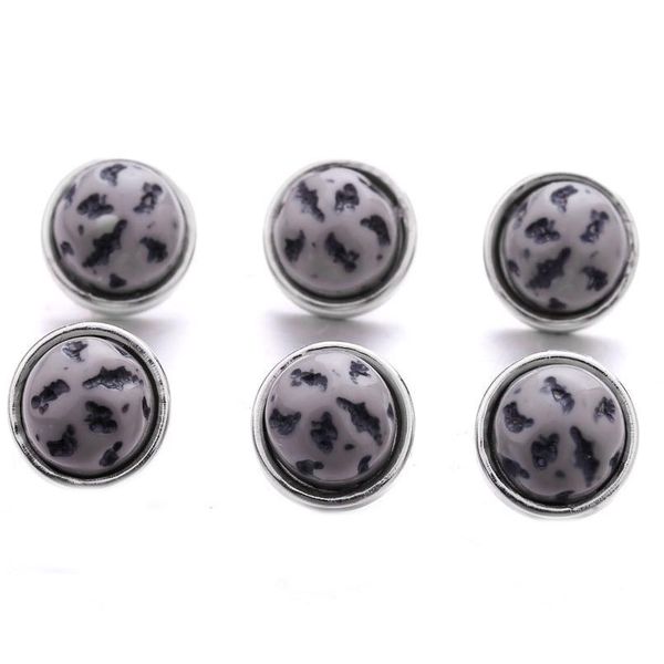 

10pcs/lot interchangeable snap jewelry vintage resin mini 12mm snap buttons for metal leather snap button bracelet jllmlq, Silver