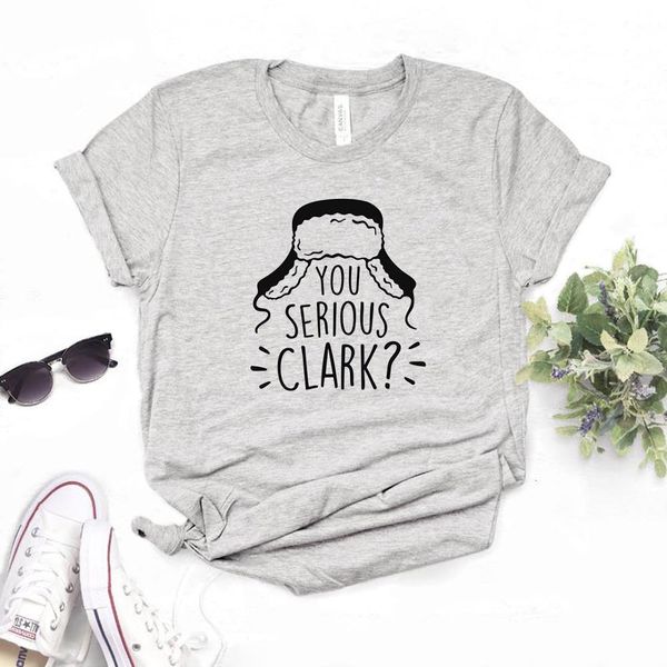 

you serious clark christmas print women tshirt cotton casual funny t shirt gift for lady yong girl tee 6 color a-1067, White