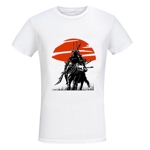 

2019 summer t-shirt fashion sunset samurai 3d print funny t shirt men street hip-hop shirt men size 4xl white tee shirt men