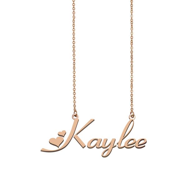 

kaylee name necklaces pendant custom personalized for women girls children friends mothers gifts 18k gold plated stainless steel, Silver