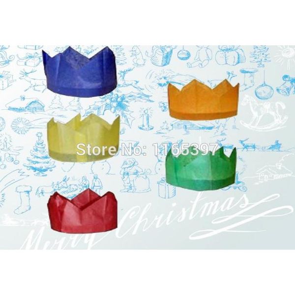 

ship wholesale 144pc christmas tissue paper crown cap cracker making kits paper hat party favors pinata bag fillers