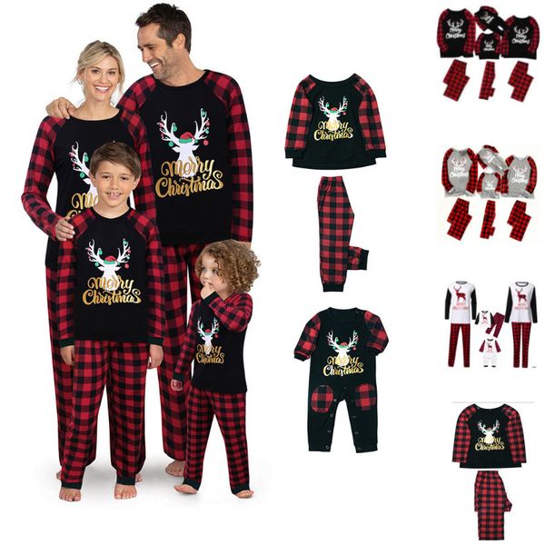 

for clothes christmas family set pyjamas xmas sets sleepwear nightwear and pants parent child outfit pare, Blue;red