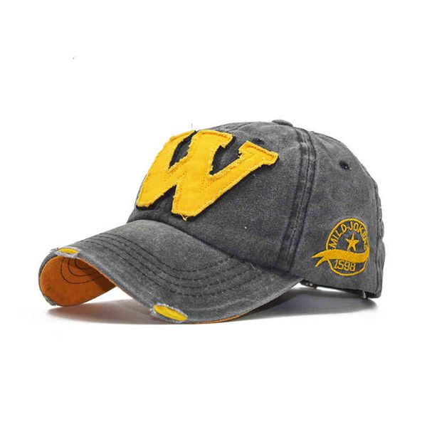

cotton embroidery letter w baseball cap caps bone casquette hat distressed wearing fitted hat for men custom hats, Blue;gray