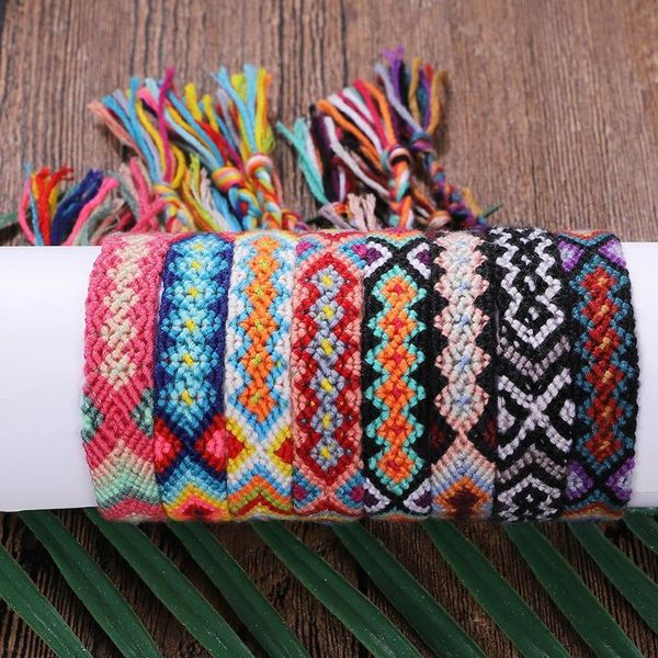 

ladyfirsy handmade weave colorful bracelets friendship vintage travel lucky gift statement bracelet for lovers charm wholesales, Black