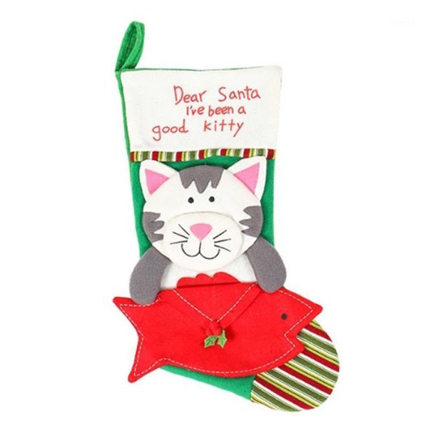 

christmas decorations stocking dog cat pattern plush type, type red1