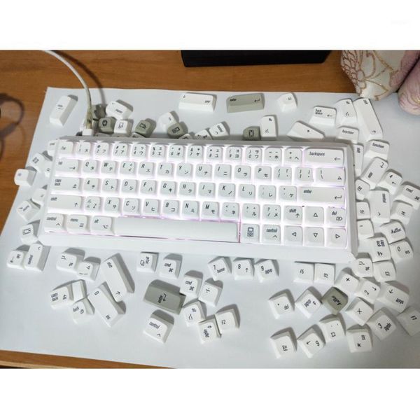 

pure white color retro style pbt keycaps for cherry switch mechanical gaming keyboard sublimation np profile replace key caps1