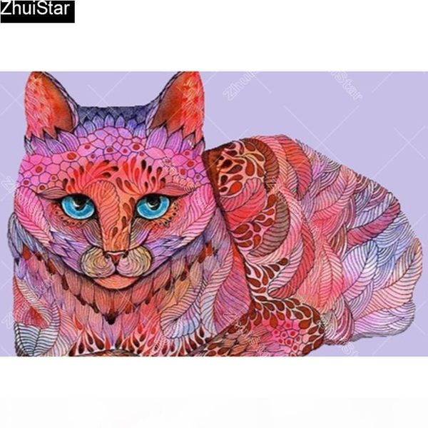 

полный площади 5d diy алмазные картина «розовый кот» вышивка крестом мозаика декор главная подарочные cj46