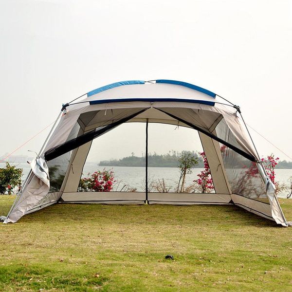 

large sunscreen camping shelter tent 5-8 person summer family party travel tent outdoor pergola awnings tarp mosquito net