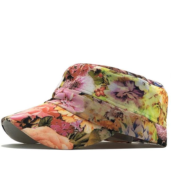 

classic vintage flat women cotton caps and hat adjustable fitted thicker cap winter flowers military hats for girls wmtrpu xhlove, Black;white