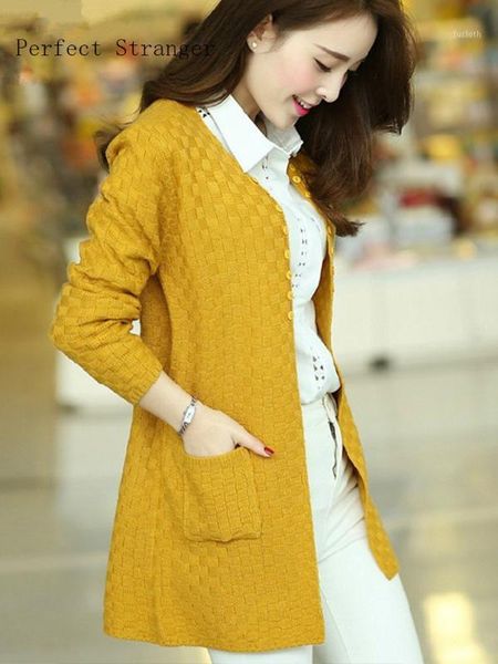

autumn winter spring all matching korean v collar solid color long sleeve woman cardigan sweater1, White