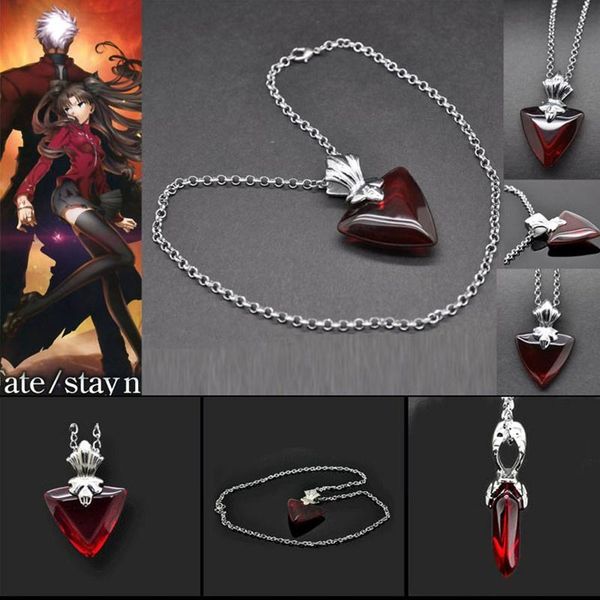 

fate/stay night cosplay accessories tohsaka rin cospaly heart pendant necklace halloween party props, Silver