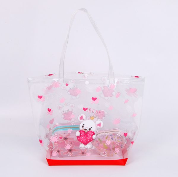 

hbp environment-friendly pvc transparent handbag plastic one-shoulder backpack waterproof cosmetics gift shopping bag#332255