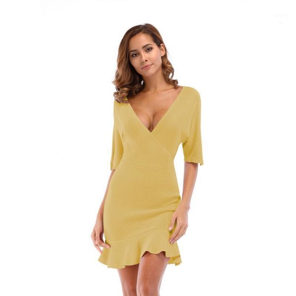 

yellow green pink black v neck clothes for women dresses sundress ruffle elegant casual chrismas dress beach party1, Black;gray