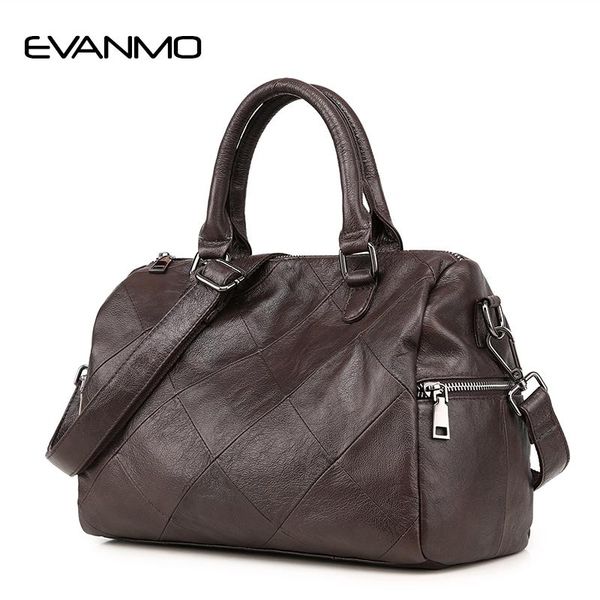 

grade real cow leather ladies handbag boston bag designer boston shoulder bag women daily