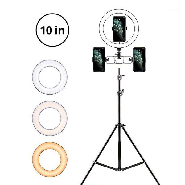 

flash heads ring light 10inch usb deskfill 26cm video with 210cm tripod phone clip for selfie stream dimmable 3200-5500k1