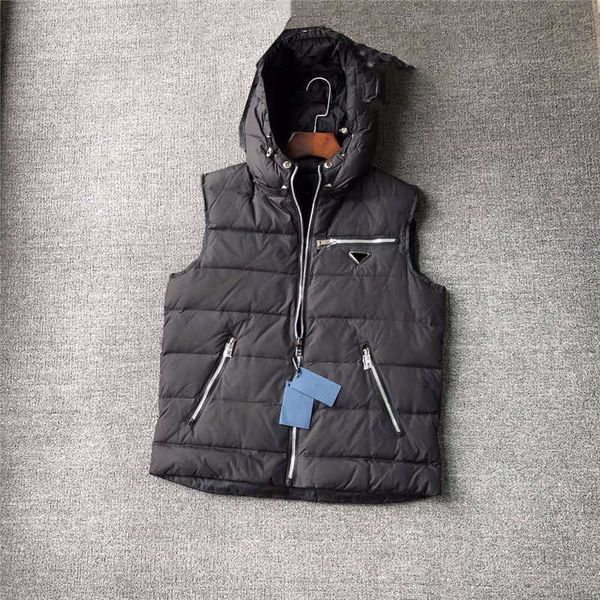 

mens jacket vest down hooded coat fashion windbreaker for men women warm thick coat vest with zippers jacket coat sleeveless2, Black;brown