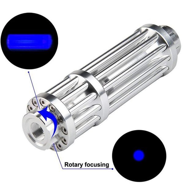 

powerful blue laser pointer torch 450nm 10000m focusable laser sight pointers lazer flashlight burning match/bur qylrmp