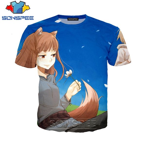 

spice and wolf anime 3d print shirts kawaii humor hippie men clothing
