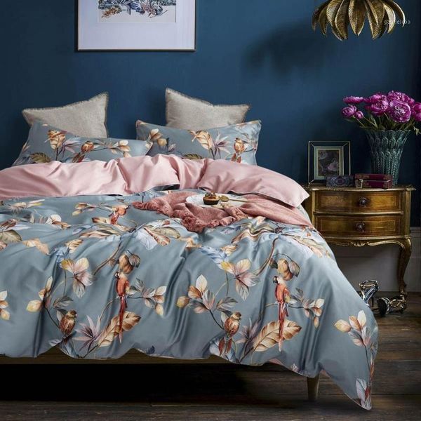 

svetanya silkly egyptian cotton bedding set pastoral style bedlinen king  double size1