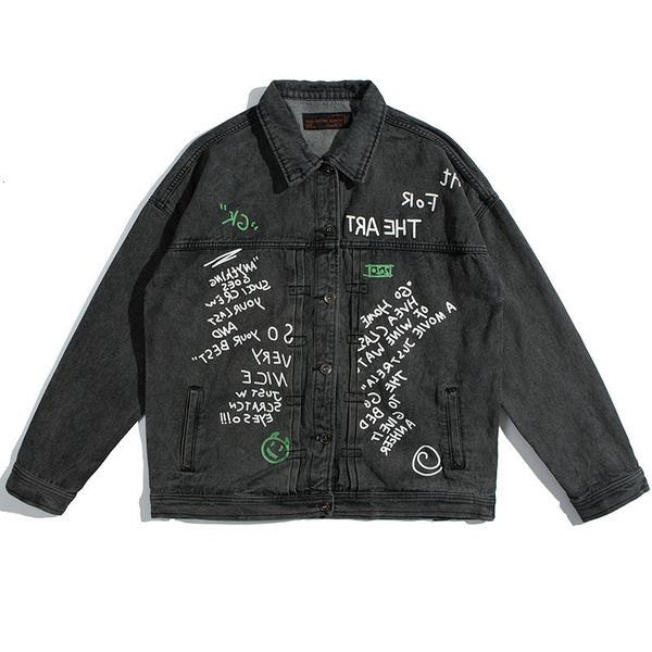 

fashion men poor handwriting denim blazer jacketmen