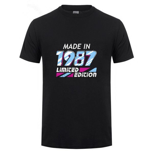 

men футболка сделано в 1987 году все оригинальные запасные части 31 день подарков 2020 с коротким рукавом o-образным вырезом футболки для му