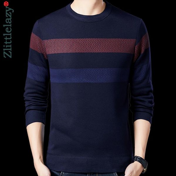

men's sweaters 2021 casual knitted thick sweater men pullover clothing fashion clothes striped knit winter warm mens pullovers 13119, White;black