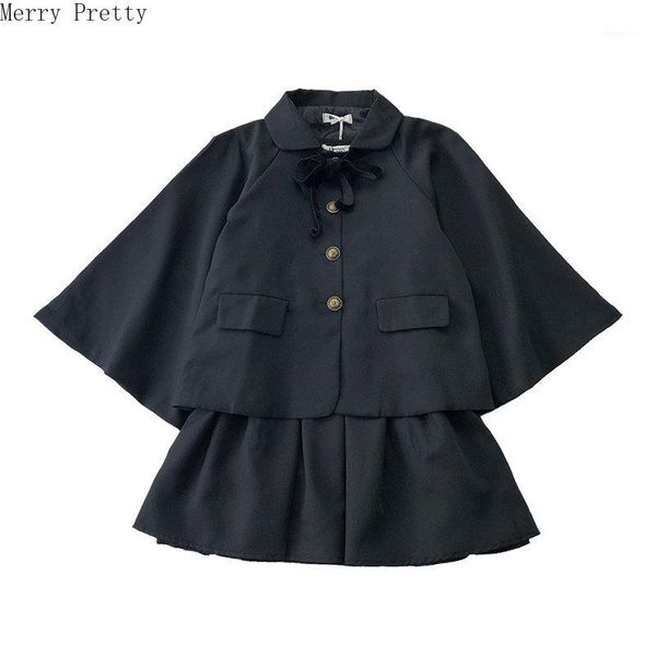 

women's sets womens dresses sets sweet style a-line dress batwing sleeve single breasted coat 2020 spring two-pieces1, White